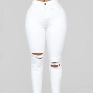 Solid Ripped Jeans For Women